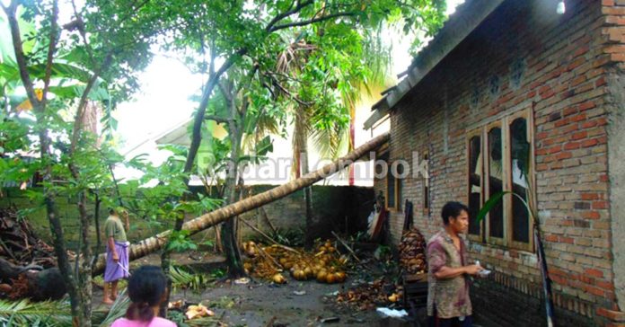 Puting Beliung Sapu Tiga Desa di Kabupaten Lombok Tengah