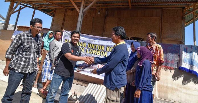 GFJA dan PFI Berikan Bantuan Korban Gempa Lombok
