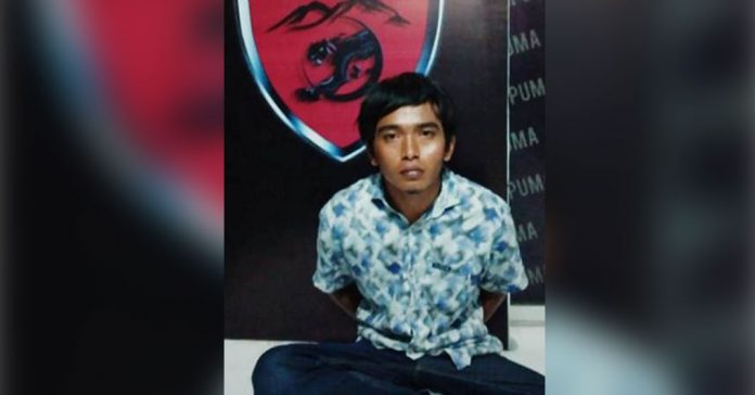 CURAS: Deni Putra alias Den, 25 tahun, warga Dusun Teluk Timuk, Desa Sangkerang, Kecamatan Praya Timur, pelaku Curas yang berhasil dibekuk Tim Puma Polres Lombok Tengah. (IST FOR RADAR LOMBOK)